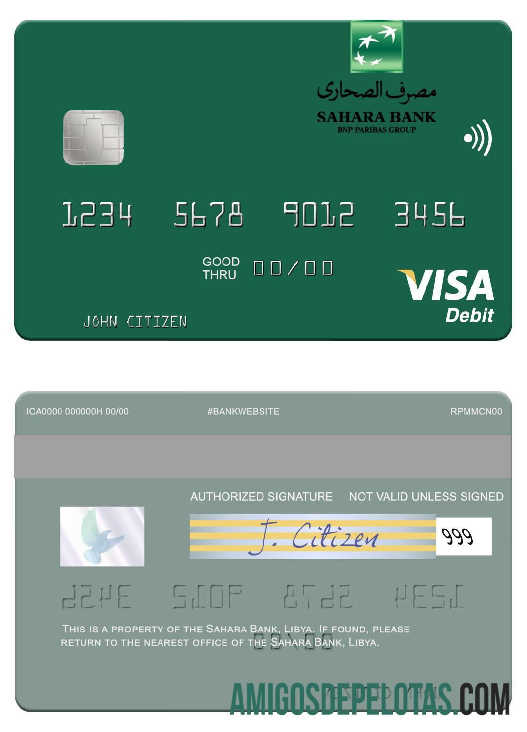 Libya Sahara Bank Visa Debit Card download for verification